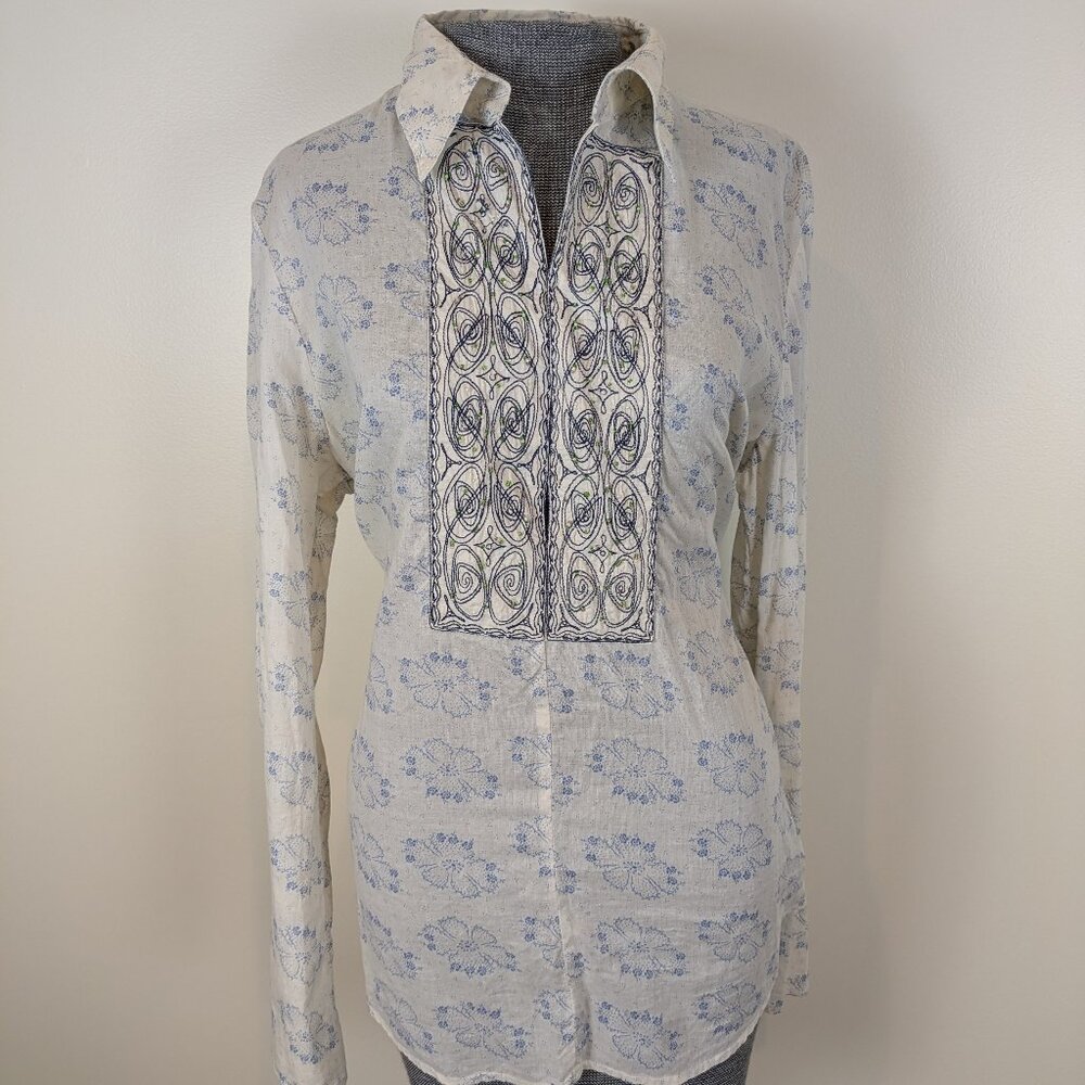 Vintage 70s Levi's Cotton Bohemian Boho Hippy Hippie Long Sleeved Shirt Retro XL